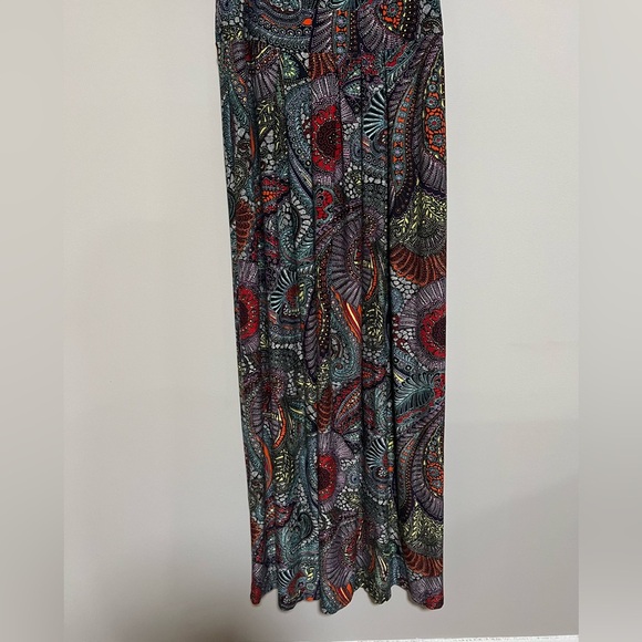 Soma Multicolored Sleeveless Maxi Dress Size Large Cruise Travel Stretch - Picture 4 of 5